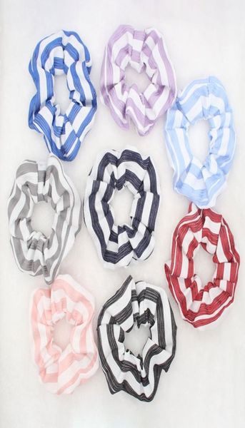 

fashion small fresh stripe women hair scrunchies girl039s hairbands ponytail holder hair accessories7582102, Pink