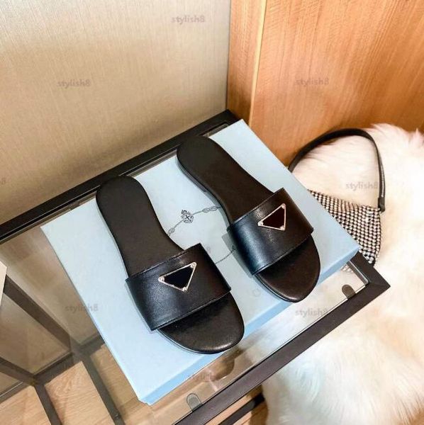 

designer woman slides sandals summer flat leather slippers black white grey fashion flip flop sandal