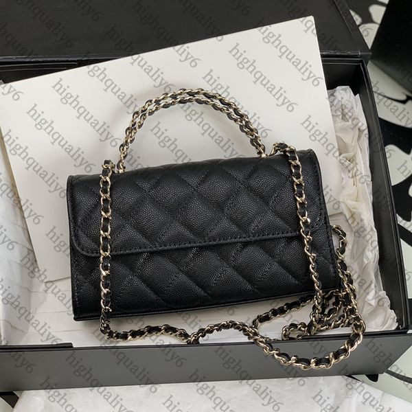 

luxury chain handbag cc10a mirror quality calf leather crossbody bag exquisite packaging designer flip bag 19cm