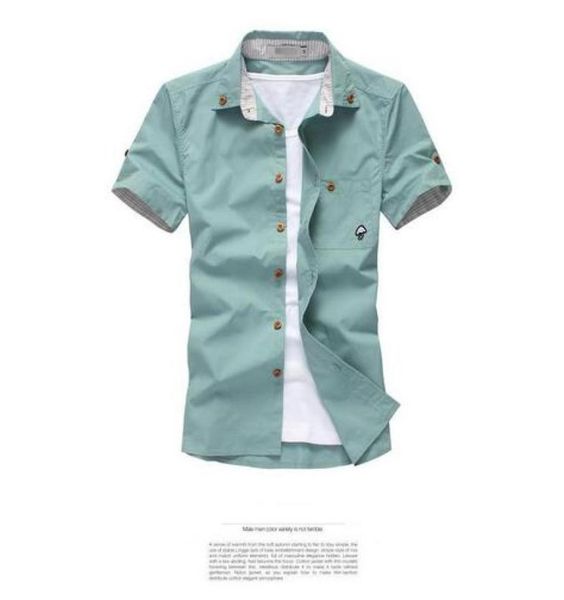 

2020 new men039s spring and summer shortsleeved shirt men short sleeve shirt men039s fashion boutique 10 color9459502, White;black