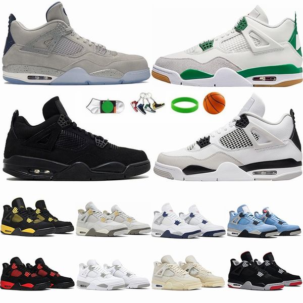 

black cat 4s jumpman basketball shoes 4 georgetown pine green white oreo thunder craft pn dust military blacks mens sneakers womens trainers