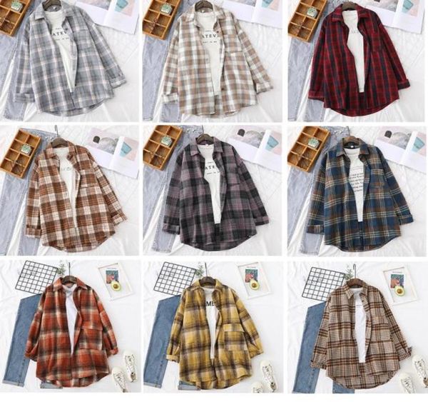 

fashion spring autumn retro british style frosted plaid shirt for women men lovers loose medium length thickened shirt coat2262928, White