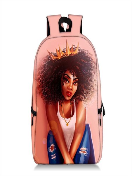 

16 inch backpacks afro cartoon girls student shoulders bag height quality wear resistant multifunction travel zipper storage bag 04671844