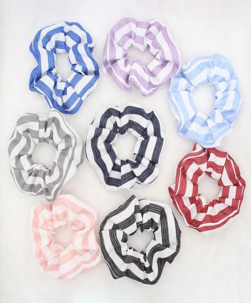 

fashion small fresh stripe women hair scrunchies girl039s hairbands ponytail holder hair accessories9331036, Pink