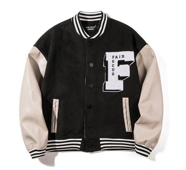 

men039s jackets hip hop embroidery mens patchwork color block harajuku bomber varsity jacket baseball coats unisex7423522, Black;brown