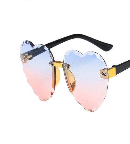 

designer kids uv protection sunglass children love heart crystal frameless sunglasses boys girls ocean glasses eyeglasses beach su3867036, Blue