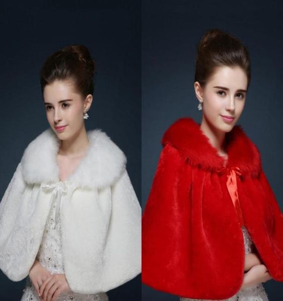 

faux fur wedding wraps short wedding jackets stock ivory red warm shawl bolero wedding accessories 2018 cpa105574576614030278, White