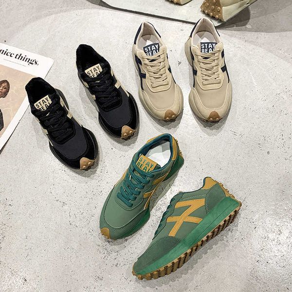 

casual shoes spring and autumn 3-color net red waffle forrest gump shoes (women) 2022 new versatile student leisure sports niche ins trendy, Black