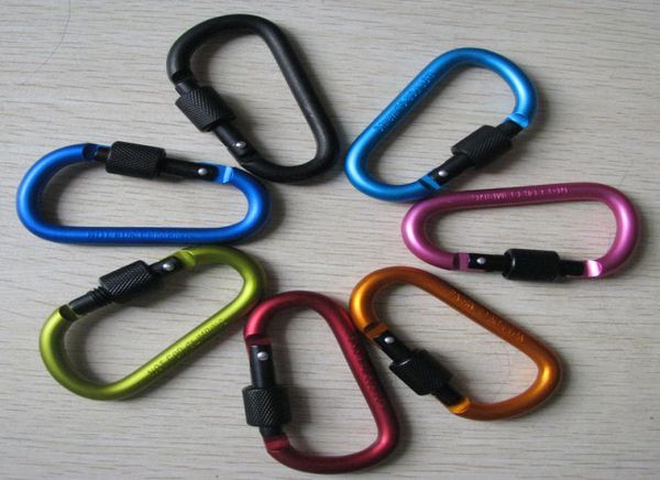 

new outdoor safety buckle aluminum alloy dshape climbing button carabiner snap clip hook keychain keyring carabiners camping hiki7017505