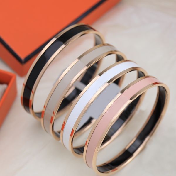 

fashion love bracelet designer gold h letter bangle for women men titanium steel diamond party wedding jewelry gifts, Black