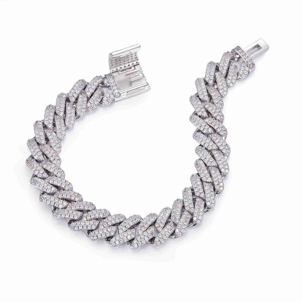 

personalized vvs d moissanite diamond 925 silver cuban link necklace width 6mm length 16 inches fashion jewelry
