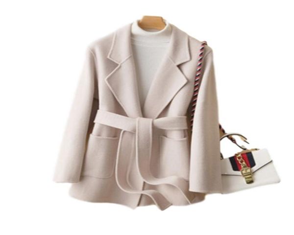 

winter coat fashion double faced cashmere female autumn slim thicken warm wool jacket 100 pure woolen overcoat women women039s59625967531, Black