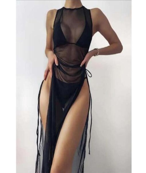 

women039s swimwear black 3 pieces set high neck female swimsuit coverups for women skirts bikini halter triangle bathing suit 4680766, White;black