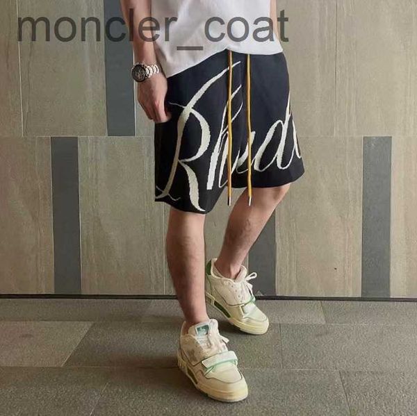 

designer clothing short casual rhude track trendy american summer sports casual pure cotton black loose fitting mens basketball shorts coupl, White;black