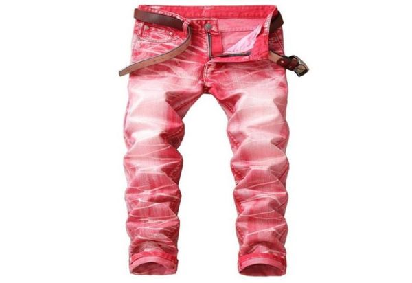 

new men039s jean fashion men casual slim fit straight high stretch feet skinny jeans sell male trousers2325426, Blue