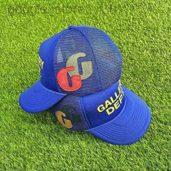 

designer galleryes caps ball capsamerican dept letter lanvins hat gp graffiti mesh truck driver high profile trendy baseball cap blue fashio, Blue;gray