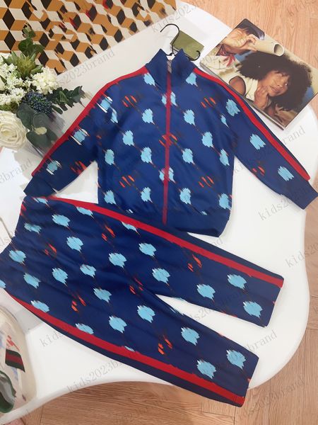 

blue cotton high end children autumn sets machine cartoon style sports sets zip jackets with long pants two pieces sets brand designer track, White