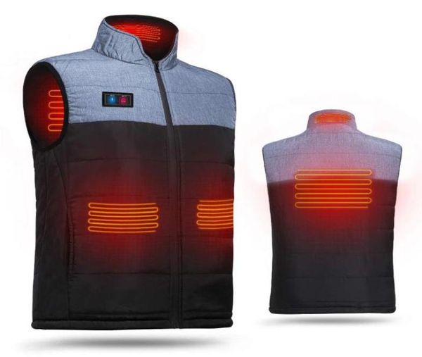 

sagace men039s sleeveless casual vest charging heating usb interface intelligent constant temperature heating vest coat6448140, Black