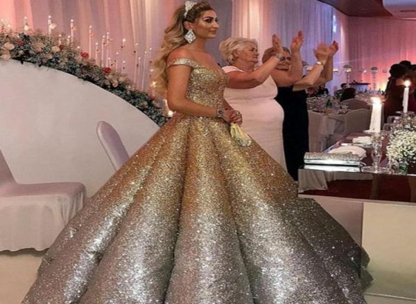 

shinning golden sliver prom dresses sequined off shoulder sleeveless ball gown evening dress custom made red carpet dresses 2018 p3610109, Black