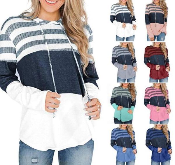 

women splice knit striped hoodie hip hop women patchwork sweatshirts outerwear pullover hoodies sweater plus size homewear6540985, Black