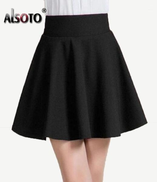 

skirts winter and summer style brand women skirt elastic faldas ladies midi girl mini short saia feminina13203446, Black