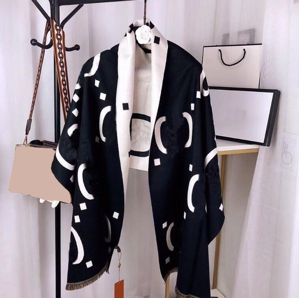 

fashionable Designer Letter Print Silk Scarves Lady Top Quality Cashmere Two Sided Winter Outdoor Keep Warm Scarf Shawl Solid Color Size 190*65cm GCB3