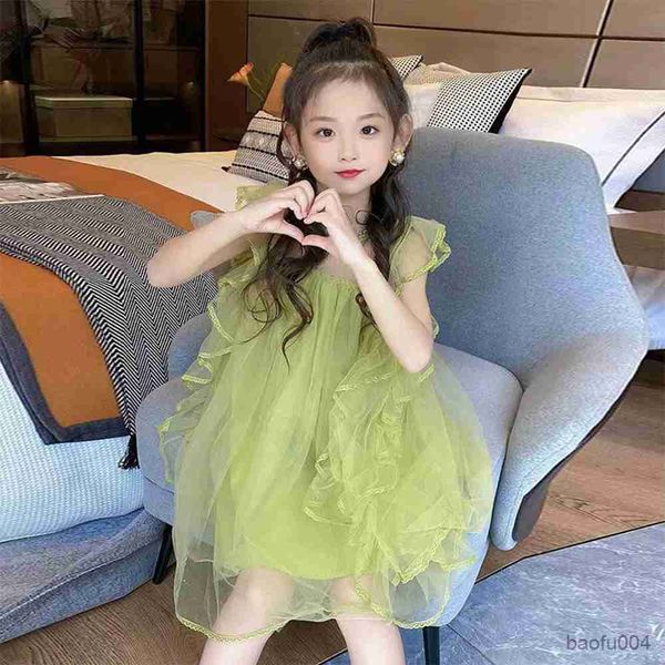 

girl's dresses gaun pesta anak perempuan gaun tutu kasual warna pakaian musim panas gaun pernikahan ulang model putri r230808, Red;yellow