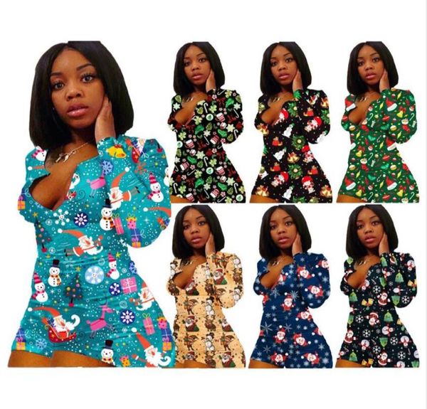 

plus sizes christmas women jumpsuits long sleeve romper shorts xmas gift hat santa claus snowman onesies leisure wear jumpsuit f119478845, White
