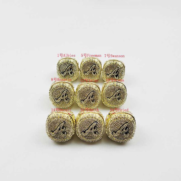 

9 2021 atlanta warriors mlb champion rings magnetic flip design set, Silver