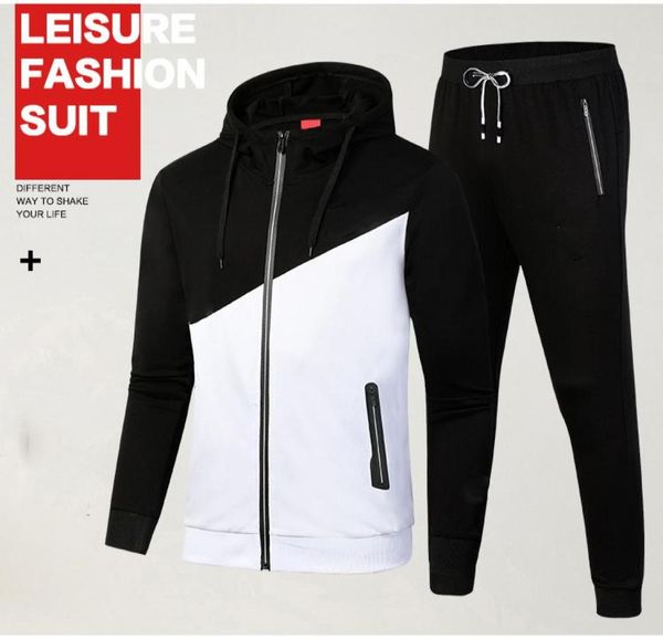 

tracksuit men set fashion sportswear sweatsuit male sweat track suit jacket hoodie with pants mens sporting suits fashion jogging 4921336, Gray