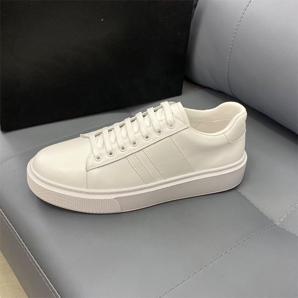 

light soft sole small white shoes leather all match white shoes men and women with the same new splicing white leather students breathable p, Black