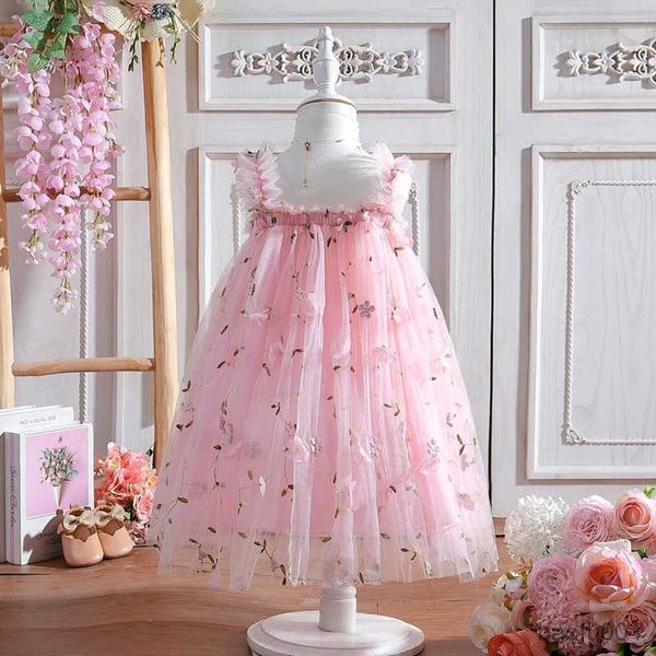 

girl's dresses gaun putri kain kasa anak perempuan musim panas gaun selip bunga manis vestidos pesta ulang bayi muda r230808, Red;yellow