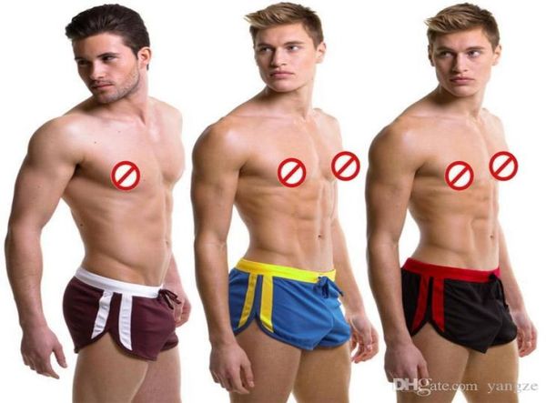 

men039s casual shorts household sports shorts with gstring jocks straps inside pouch gym trunks mesh quickdry boxers6168050, Black;white