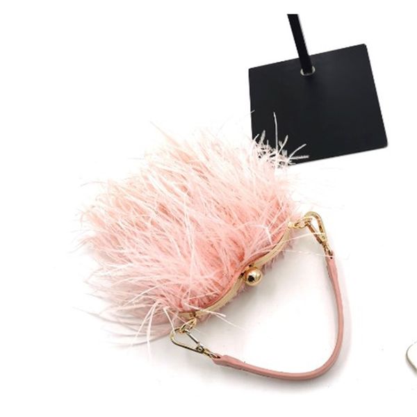 

hbp-real natural ostrich feather evening bags banquet handbag