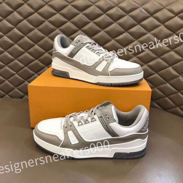 

2023 new designer skate sneaker virgil casual shoes calfskin leather abloh black white blue leather overlays rd0804