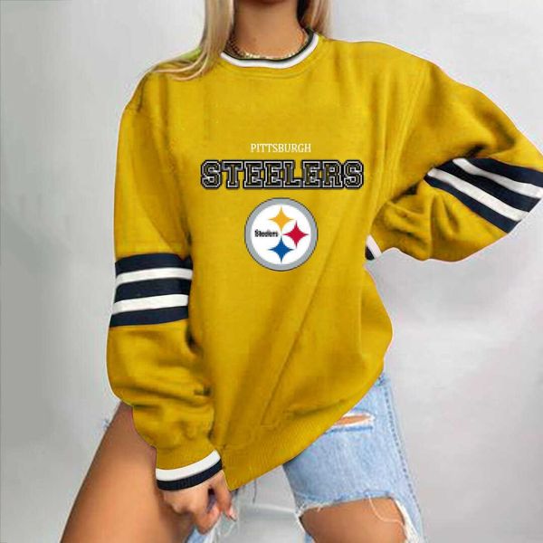 

no brand name spring and autumn printed long sleeve thin loose city casual letter pattern round neck pullover, Black