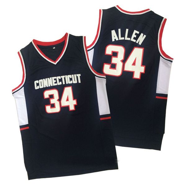 

ray allen connecticut huskies college basketball jersey blue size s-xxl, Black;red
