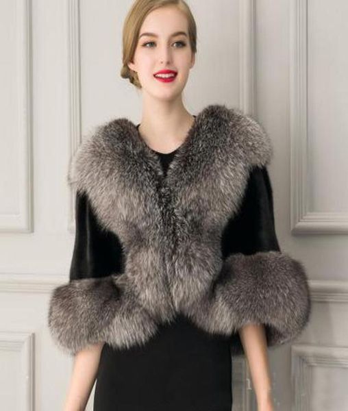 

petite ladies women fuax fur shawl formal wedding party bride capes winter warm wrap outwear black short jacket6720889