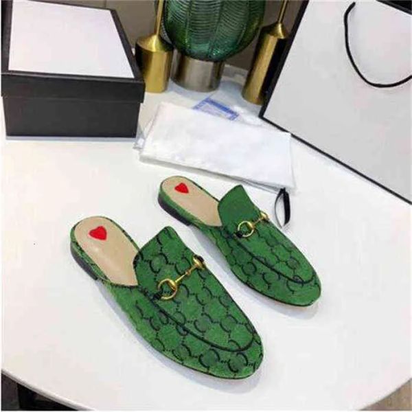 

designer mules slippers women loafers genuine leather sandals casual shoes princetown metal chain shoe lace veet slipper with boxe dkaamc, Black