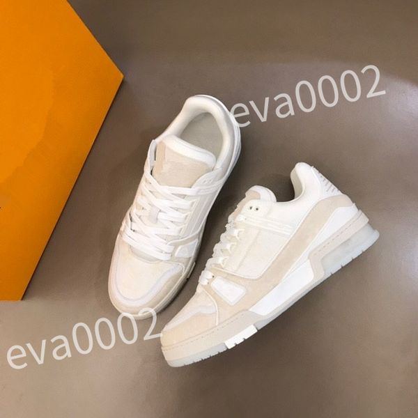 

2023 luxury sneakers shoes runner trainer casual shoes women platform lateral greca print lace up leather fashion outdoor desginer mens trig, Black