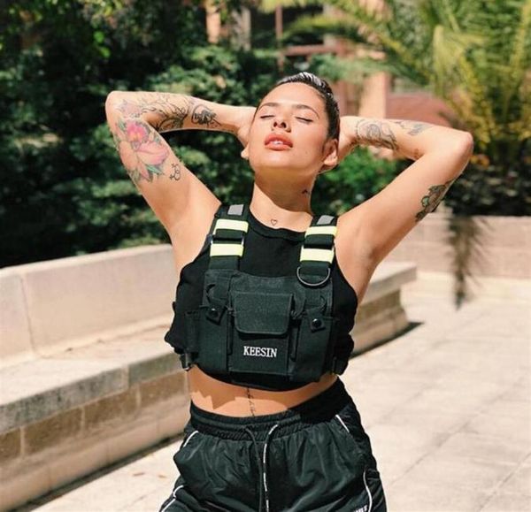 

men functional chest bags fashion adjustable pocket pack hip hop chest rig bag tactical streetwear for women chestbag tactical ves5200655, Black;green