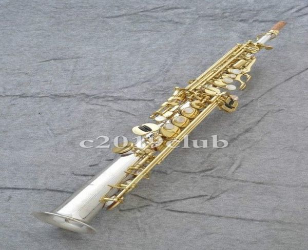 

yanagisawa s9930 prima b flat soprano saxophone brass silver plated body gold lacquer key performance musical instrument sax with 9320815