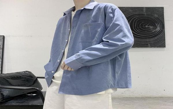

2020 men039s korean style fashion long sleeve solid 5 color hawaiian shirts camisa social masculina streetwear shirts m3xl11838926, White;black