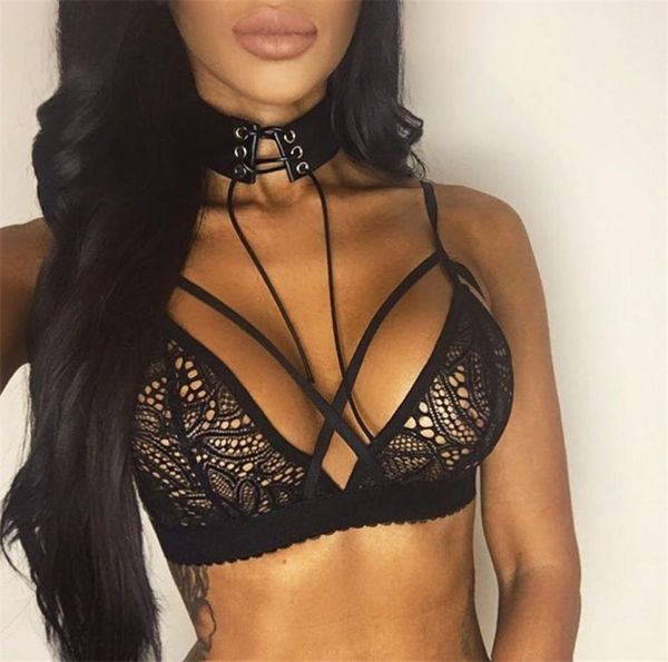 

new winter women bras lingerie floral sheer lace bralette underwear bra crop sleep dress summer push up tanks 3160385, Black