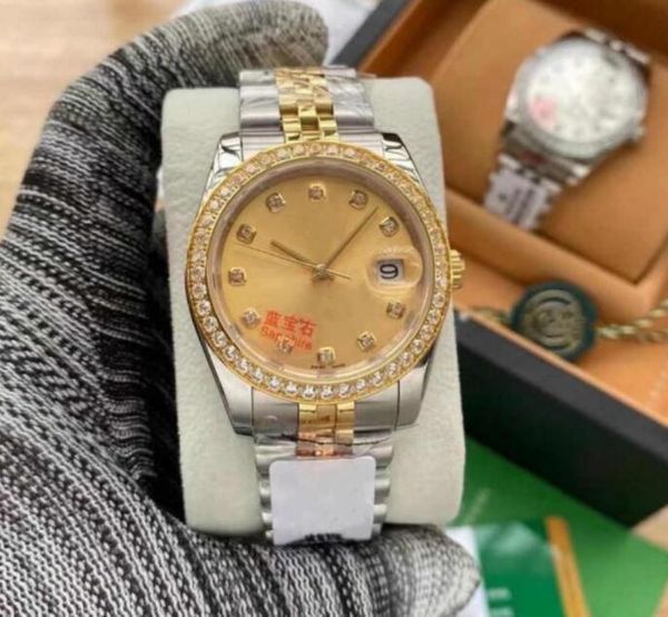 

lady diamonds watch women watchs 31mm women watch day dateday girl sapphire glass wristwatch automatic mechanical-07, Slivery;brown