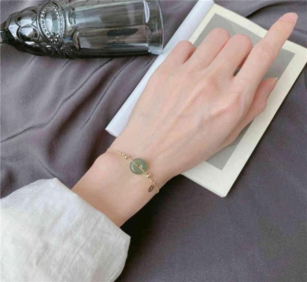 

bangle bracelet luxury designerlism 925 sterling silver round hetian jade temperament pulling design sense light luxury retro fema1489595, Black