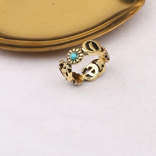 

7009trendy fashion letter engraved stripe pattern ring vintage carved personalized male and female couple ring, Slivery;golden