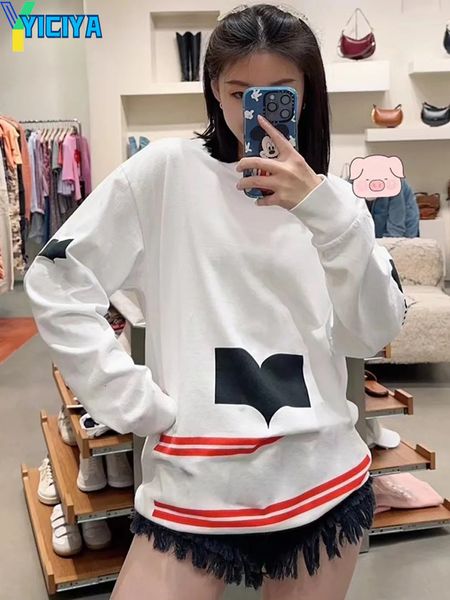 

men's hoodies sweatshirts yiciya hoodie is brand sweatshirt women y2k clothes pullover letter sweatshirts winter french long sleeves sw, Black