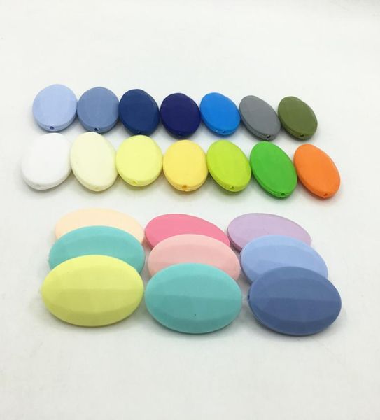 

100pcs lot silicone teething beads silicone oval loose beads for baby lat oval loose silicone beads for teething necklace silico1100813