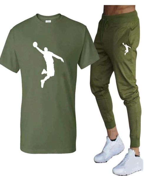 

men039s tracksuits selling summer tshirt pants set casual brand fitness jogger t shirts hip hop fashicon men39stracksuitme6974624, Gray